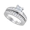 1 CTW Princess Diamond Bridal Engagement Ring 14KT White Gold - REF-116H9M