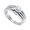 0.50 CTW Diamond Halo Bridal Engagement Ring 10KT White Gold - REF-46H4M