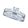 1 CTW Princess Diamond Bridal Engagement Ring 14KT White Gold - REF-109F4N