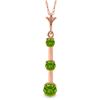Genuine 1.25 ctw Peridot Necklace Jewelry 14KT Rose Gold - REF-29M3T