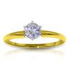 Genuine 0.25 ctw Diamond Anniversary Ring Jewelry 14KT Yellow Gold - REF-55X3M