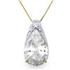 Genuine 5 ctw White Topaz Necklace Jewelry 14KT Yellow Gold - REF-27X2M