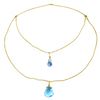 Genuine 7.5 ctw Blue Topaz Necklace Jewelry 14KT White Gold - REF-56M4T