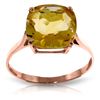 Genuine 3.6 ctw Citrine Ring Jewelry 14KT Rose Gold - REF-34Z7N