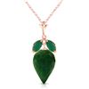 Genuine 13.4 ctw Green Sapphire Corundum & Emerald Necklace Jewelry 14KT Rose Gold - REF-34V3W