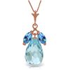 Genuine 7.2 ctw Blue Topaz Necklace Jewelry 14KT Rose Gold - REF-30R5P