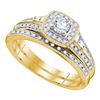 0.52 CTW Diamond Bridal Wedding Engagement Ring 10KT Yellow Gold - REF-52Y4X