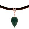 Genuine 13.01 ctw Emerald & Diamond Necklace Jewelry 14KT Rose Gold - REF-42W4Y