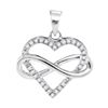 0.15 CTW Diamond Heart Love Infinity Pendant 10KT White Gold - REF-14F9N