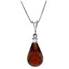 Genuine 2.3 ctw Garnet & Diamond Necklace Jewelry 14KT White Gold - REF-22H8X