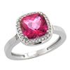 Natural 3.94 ctw Pink-topaz & Diamond Engagement Ring 10K White Gold - REF-29N2G