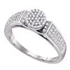 0.25 CTW Diamond Cradled Cluster Bridal Ring 10KT White Gold - REF-22K4W