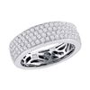 1 CTW Pave-set Diamond Comfort Wedding Ring 14KT White Gold - REF-119F9N