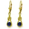 Genuine 1.30 ctw Sapphire Earrings Jewelry 14KT Yellow Gold - REF-54X5M