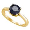 2.05 CTW Black Color Diamond Solitaire Bridal Ring 10KT Yellow Gold - REF-40F4N