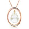 Genuine 11.60 ctw White Topaz & Diamond Necklace Jewelry 14KT Rose Gold - REF-112K2V