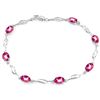 Genuine 3.39 ctw Pink Topaz & Diamond Bracelet Jewelry 14KT White Gold - REF-82N5R