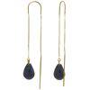 Genuine 6.6 ctw Sapphire Earrings Jewelry 14KT Yellow Gold - REF-20Z8N