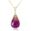 Genuine 7 ctw Amethyst Necklace Jewelry 14KT Yellow Gold - REF-25V3W