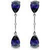 Genuine 7.01 ctw Sapphire & Diamond Earrings Jewelry 14KT White Gold - REF-78K9V