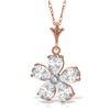 Genuine 2.22 ctw White Topaz & Diamond Necklace Jewelry 14KT Rose Gold - REF-23Y5F