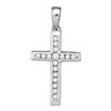 0.14 CTW Diamond Small Cross Pendant 10KT White Gold - REF-12H2M