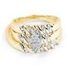 Image 1 : 0.11 CTW His & Hers Diamond Cluster Matching Bridal Ring 14KT Yellow Gold - REF-41M3H