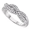 0.50 CTW Diamond Woven Crossover Ring 14KT White Gold - REF-64F4N