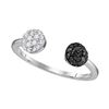 0.33 CTW Black Color Diamond Bisected Ring 10KT White Gold - REF-19F4N