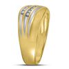 Image 2 : 0.25 CTW Mens Channel-set Diamond Diagonal Double Row Ring 10KT Yellow Two-tone Gold - REF-32Y9X