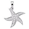 0.24 CTW Diamond Unique Star Starfish Estrella Pendant 10KT White Gold - REF-19K4W