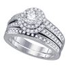 1.2 CTW Diamond Bridal Wedding Engagement Ring 14KT White Gold - REF-222K2W