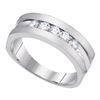 0.50 CTW Mens Diamond Wedding Ring 10KT White Gold - REF-75K2W