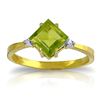 Genuine 1.77 ctw Peridot & Diamond Ring Jewelry 14KT Yellow Gold - REF-28Z8N