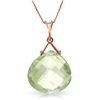Genuine 8.5 ctw Green Amethyst Necklace Jewelry 14KT Rose Gold - REF-26T9A