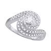 0.53 CTW Diamond Swirled Bridal Engagement Ring 10KT White Gold - REF-52W4K