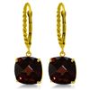 Genuine 9 ctw Garnet Earrings Jewelry 14KT Yellow Gold - REF-52F9Z