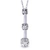 Genuine 0.10 ctw Diamond Anniversary Necklace Jewelry 14KT White Gold - REF-25M6T
