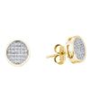 Image 1 : 0.14 CTW Diamond Circle Cluster Earrings 10KT Yellow Gold - REF-22F4N