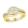 0.25 CTW Diamond Bridal Wedding Engagement Ring 10KT Yellow Gold - REF-34K4W