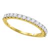 Image 1 : 0.50 CTW Pave-set Diamond Single Row Wedding Ring 14KT Yellow Gold - REF-41N3F