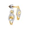 0.12 CTW Diamond Swirl Screwback Earrings 10KT Yellow Gold - REF-14H9M