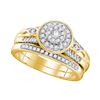 0.38 CTW Diamond Halo Bridal Engagement Ring 10KT Yellow Gold - REF-52F4N