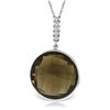 Genuine 17.08 ctw Smoky Quartz & Diamond Necklace Jewelry 14KT White Gold - REF-49M8T