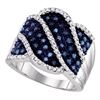 0.76 CTW Blue Color Diamond Fashion Ring 10KT White Gold - REF-49F5N