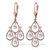 Genuine 2.4 ctw Aquamarine Earrings Jewelry 14KT Rose Gold - REF-61Z6N