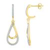 Image 1 : 0.25 CTW Diamond Teardrop Dangle Screwback Earrings 10KT Yellow Gold - REF-22W4K