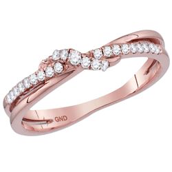 0.16 CTW Diamond Crossover Stackable Ring 10KT Rose Gold - REF-18W6K