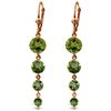 Image 1 : Genuine 7.8 ctw Peridot Earrings Jewelry 14KT Rose Gold - REF-46K3V