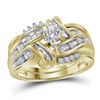 0.46 CTW Marquise Diamond Bridal Engagement Ring 10KT Yellow Gold - REF-75F2N